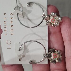 Lauren Conrad Hoop and Charm Earrings
